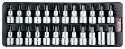 Набор головок торцевых 1/2" с насадками Hex, Torx, Spline, 24 предмета в ложементе TOPTUL  GAAT2403 Набор головок торцевых 1/2" с насадками Hex, Torx, Spline, 24 предмета в ложементе TOPTUL  GAAT2403