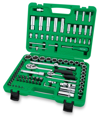 Набор инструментов в чемодане 1/4" и 1/2" 6-гр., 94 предмета TOPTUL