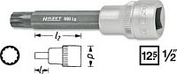 Головка с 12-гранной вставкой 1/2" - 9 мм HAZET 990LG-9